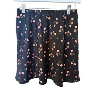 Floral Black Skirt